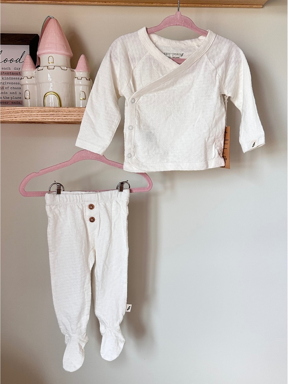 Easy Peasy Wrap Top and Footed Pants Set Sz 3-6m